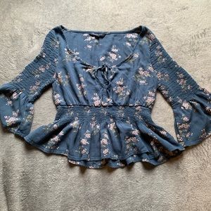 Blue AE Floral Top
